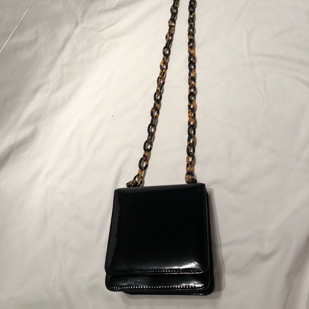 Banana republic blk square purse w tiger eye chain